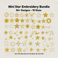 Ensemble de motifs de broderie Mini Étoiles, fichiers de broderie machine Petites Étoiles Scintillantes, Pack de Motifs Étoiles Brillantes, Petites Étoiles, Pleines, Contour