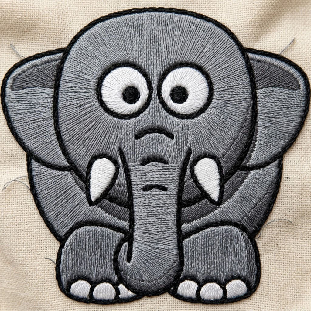 Elephant Embroidery Design – Machine Embroidery File Instant Download (DST, PES, JEF, EXP, VP3)
